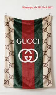 Gucci GG Monogram Web Stripe Flannel Blanket throw blanket IMG_2631